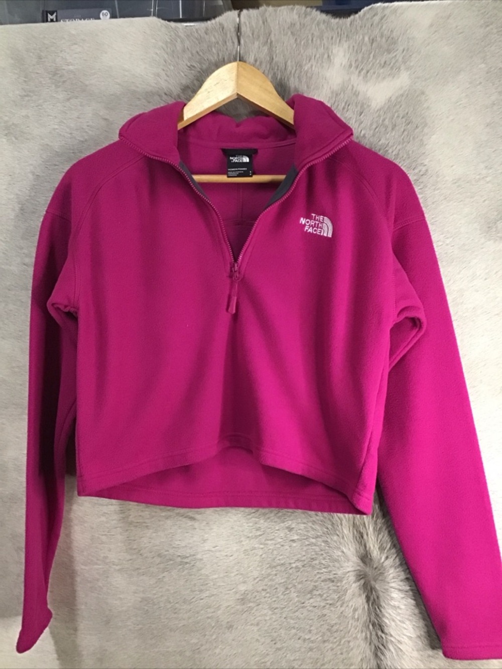 The North Face Bright Magenta Cropped Half-Zip Fleece